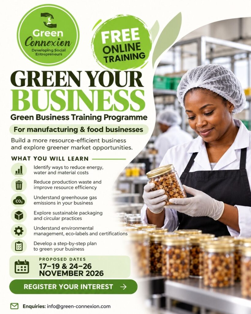 Green Your Business – free online Green Business Training Programme for manufacturing and food businesses, Green Connexion